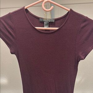Forever 21 Ribbed Burgundy Dress